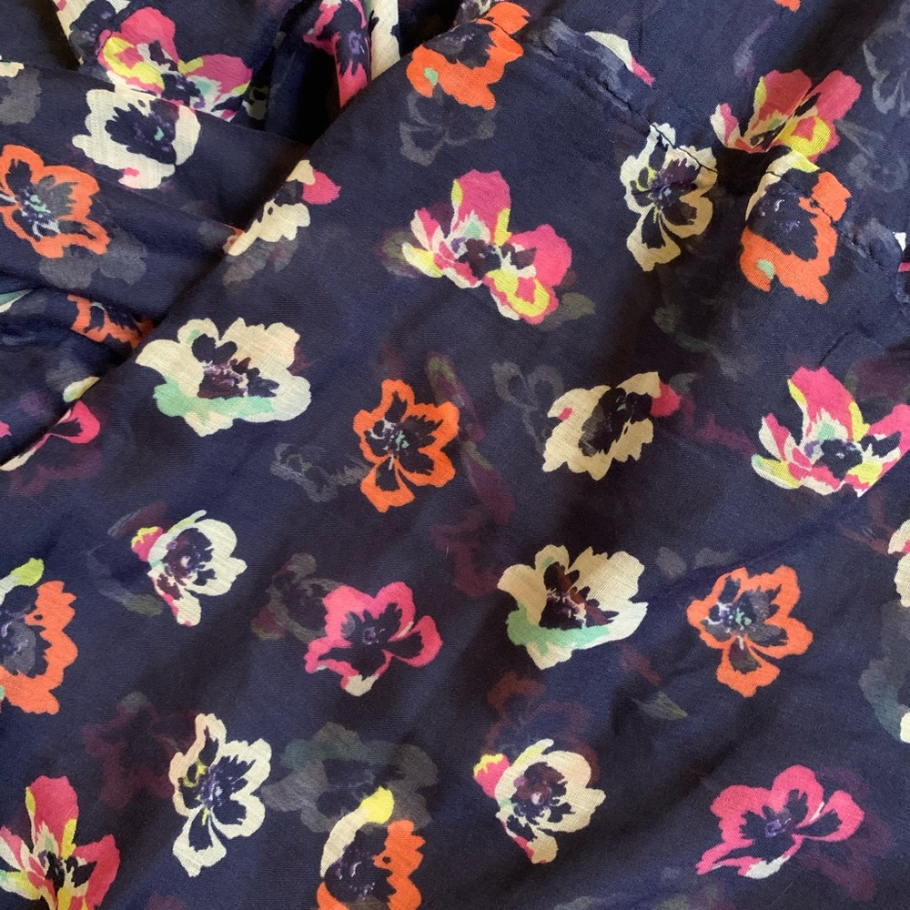 Navy Pansy Infinity Scarf - Picture 3 of 4